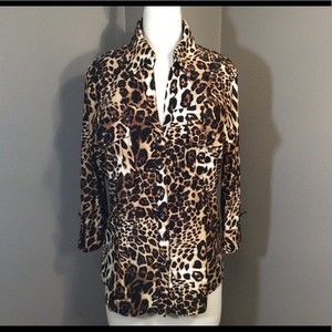 Animal print button up shirt